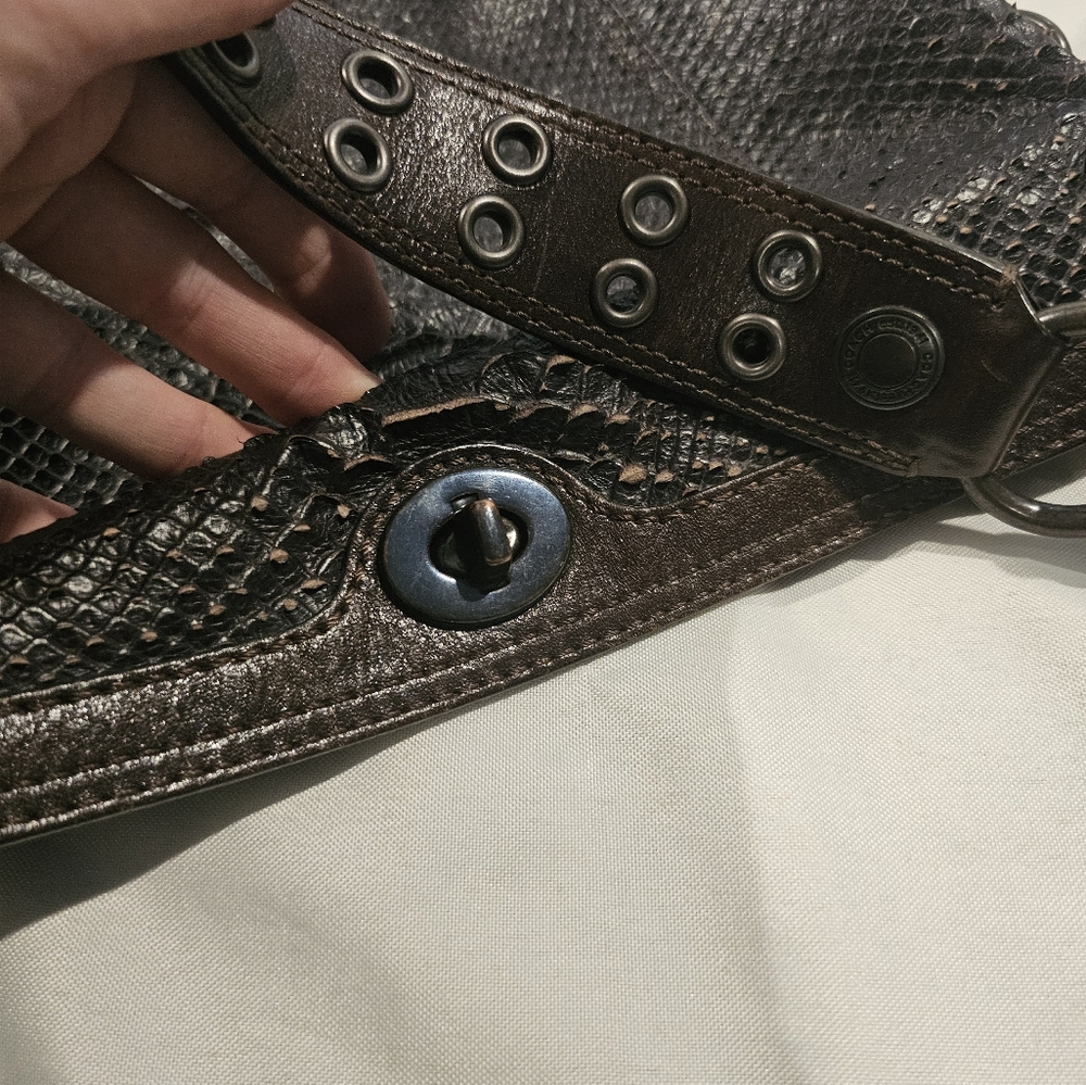 Coach Embossed Python Hobo Leather Purse - image 6